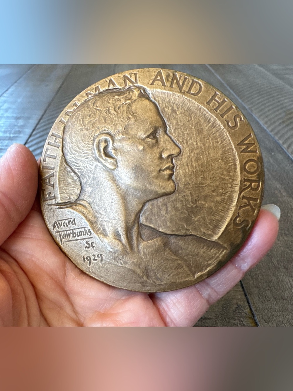 Vintage 1929 National Bank of Portland Oregon Bronze Medallion Avard Fairbanks